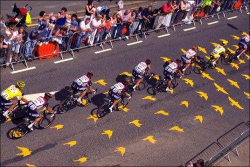 Roadsworth's Tour de France installation in the UK